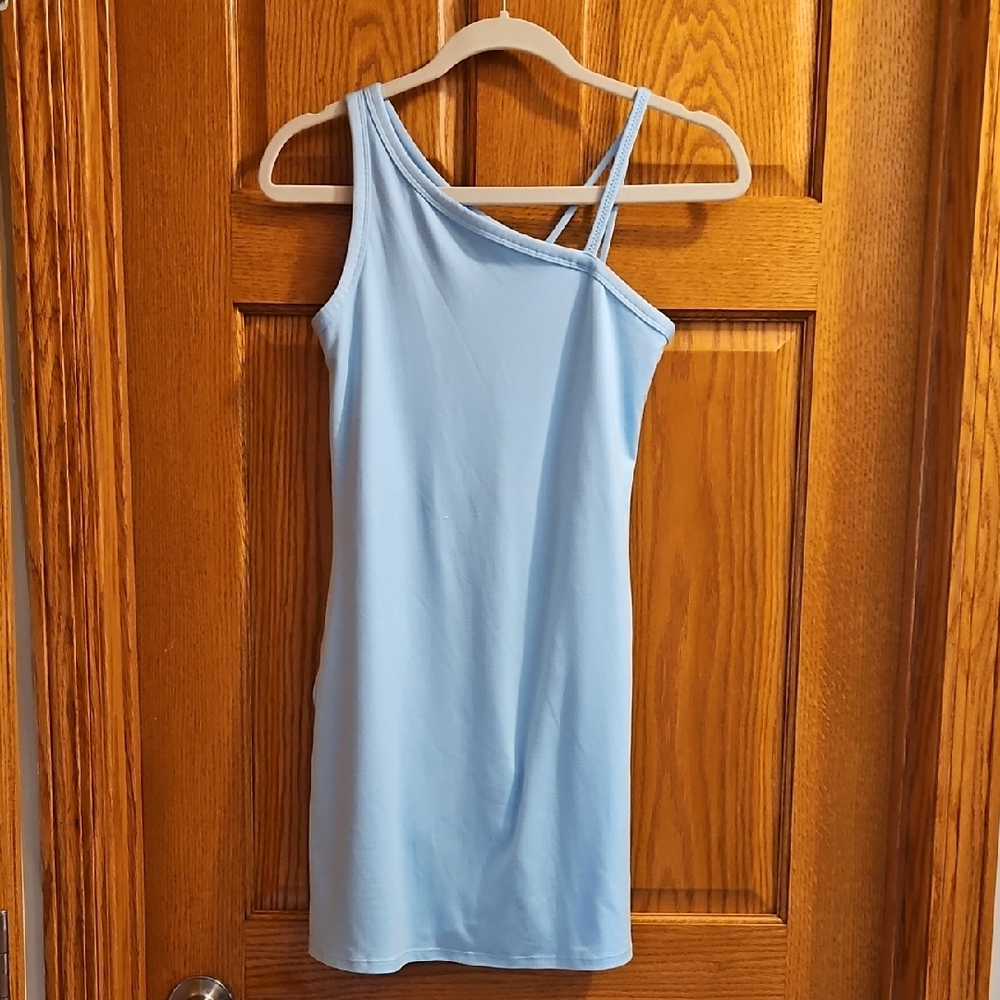 All in Motion Sky Blue Asymmetrical Dress
